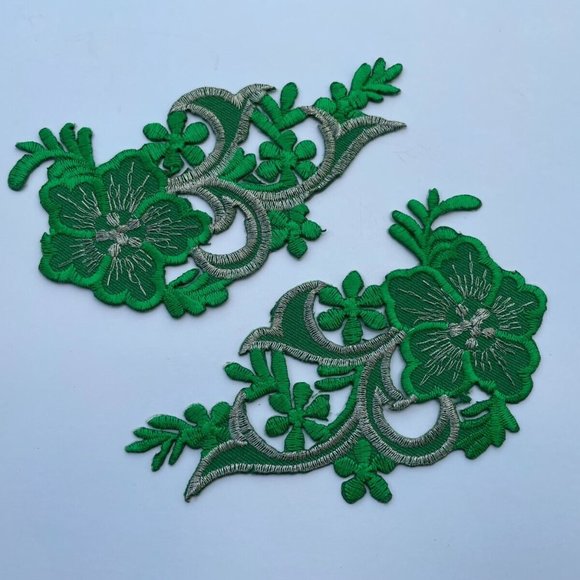 Embroidery Patches for Clothes Jacket Jeans Iron On Flower Patches set of 2 - Picture 7 of 8